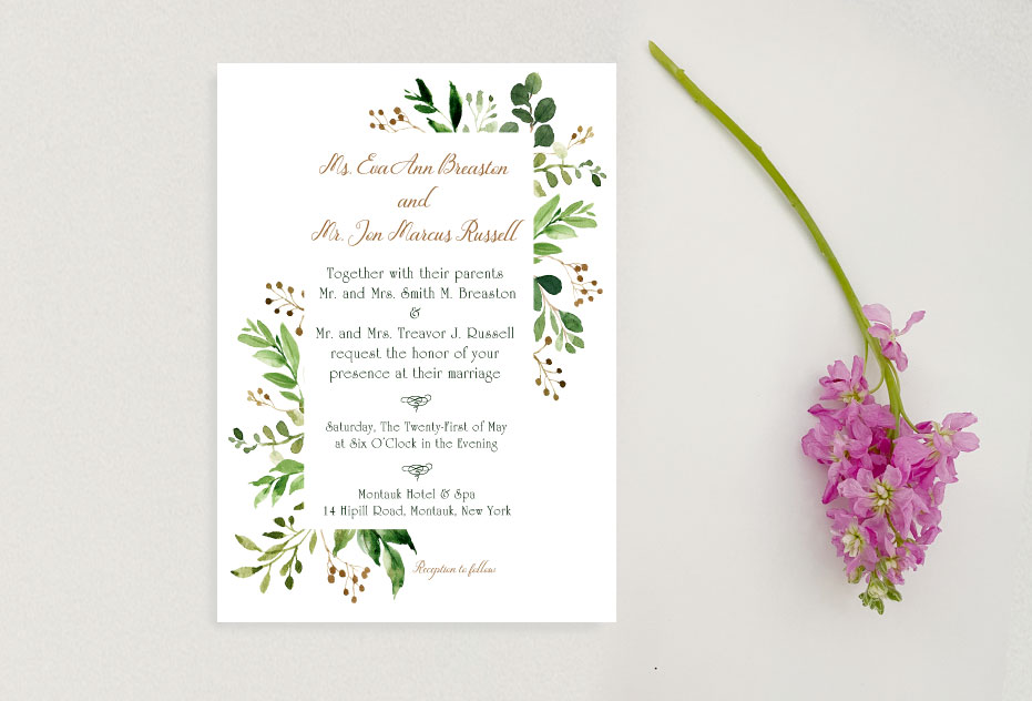 Evergreen Wedding Invitation