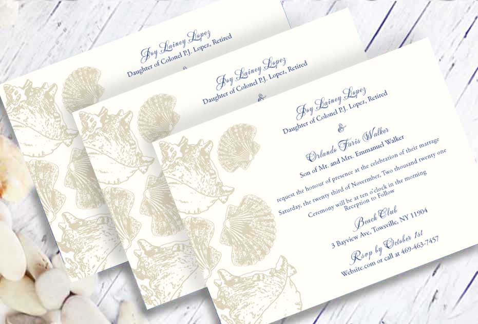 Seashells Wedding Invitation