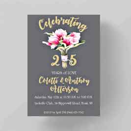 Magnolia Bouquet Anniversity Invitation