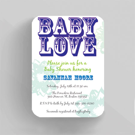 Baby Love Baby Shower Invitation