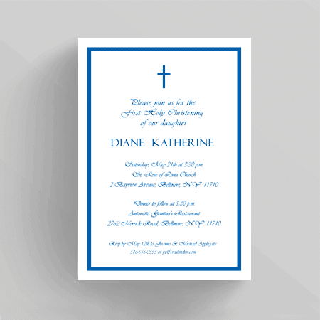 Classic Baptism Christening Invitation