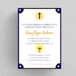 Initial Baptism Christening Invitation