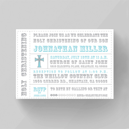 Joy Baptism Christening Invitation