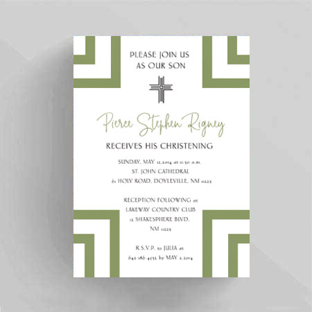 Lattice Baptism Christening Invitatio