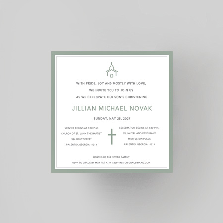 Modern Church Christening Baptism Invitation