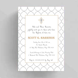 Pattern Christening Baptism Invitation