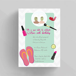 Girls Spa Party Kids Birthday Invitation