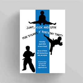 Martial Arts Kids Birthday Invitation