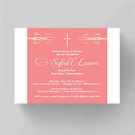 Blushing Coral Communion Invitation