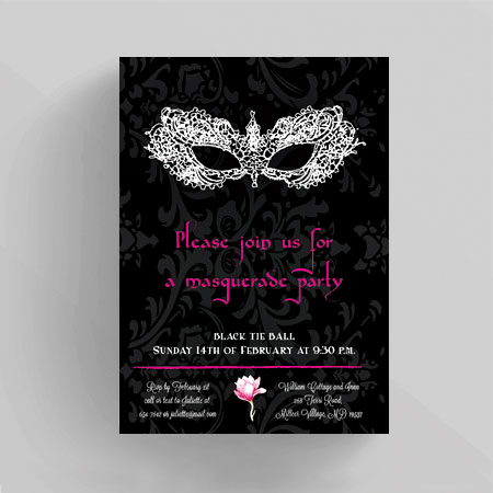 Masquerade Mask Party Invitation