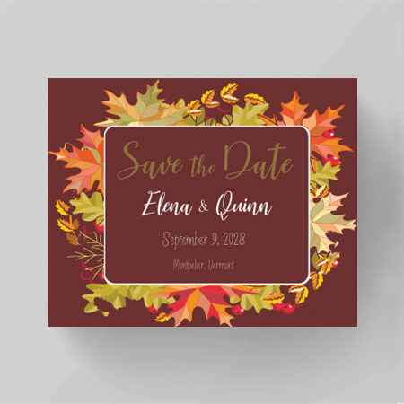 Fall Leaves Save the Date Invitation