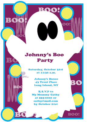 Ghost Kid Halloween Flat Invitation